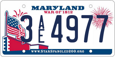 MD license plate 3AE4977