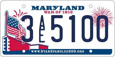 MD license plate 3AE5100