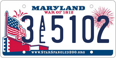 MD license plate 3AE5102
