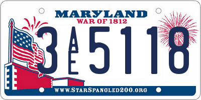 MD license plate 3AE5118
