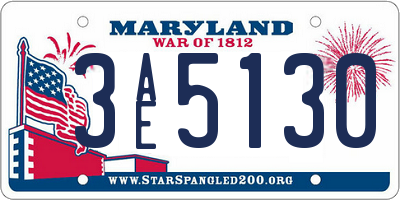 MD license plate 3AE5130