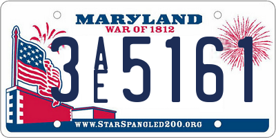 MD license plate 3AE5161