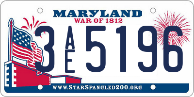 MD license plate 3AE5196