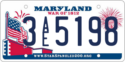 MD license plate 3AE5198
