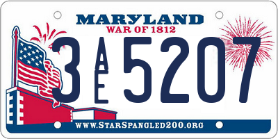 MD license plate 3AE5207
