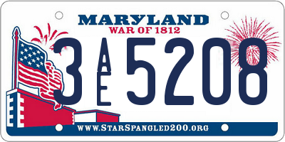 MD license plate 3AE5208
