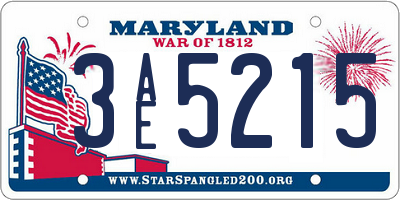 MD license plate 3AE5215