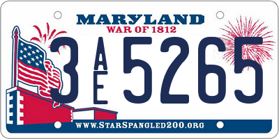 MD license plate 3AE5265