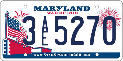 MD license plate 3AE5270