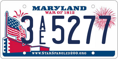 MD license plate 3AE5277