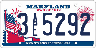 MD license plate 3AE5292