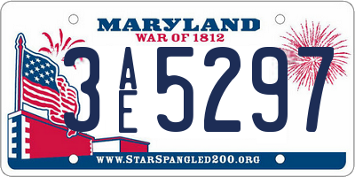 MD license plate 3AE5297