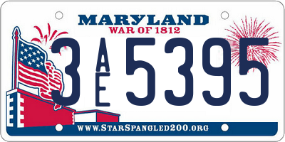 MD license plate 3AE5395