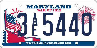 MD license plate 3AE5440