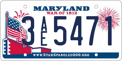 MD license plate 3AE5471
