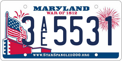 MD license plate 3AE5531