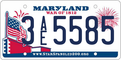 MD license plate 3AE5585
