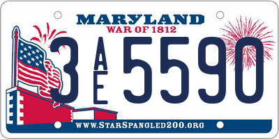 MD license plate 3AE5590
