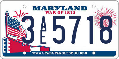 MD license plate 3AE5718