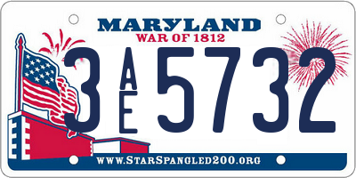 MD license plate 3AE5732