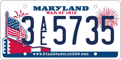 MD license plate 3AE5735