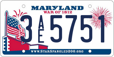 MD license plate 3AE5751