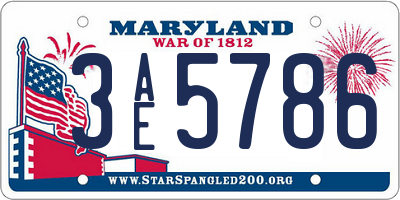 MD license plate 3AE5786