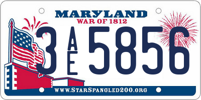 MD license plate 3AE5856