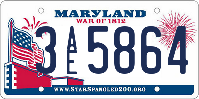 MD license plate 3AE5864