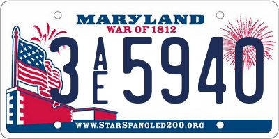 MD license plate 3AE5940