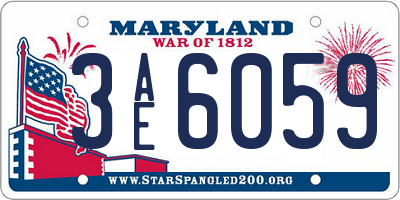 MD license plate 3AE6059