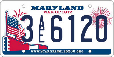 MD license plate 3AE6120