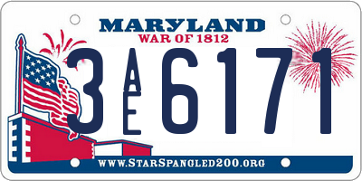 MD license plate 3AE6171