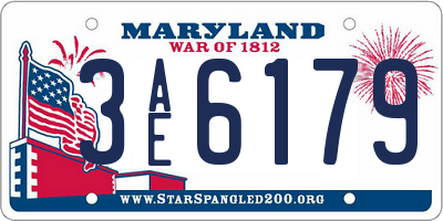 MD license plate 3AE6179