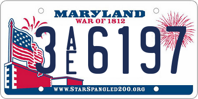 MD license plate 3AE6197