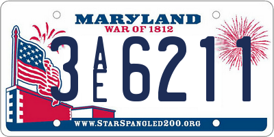 MD license plate 3AE6211