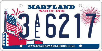 MD license plate 3AE6217