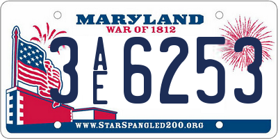 MD license plate 3AE6253