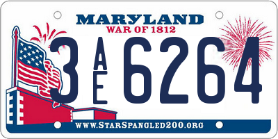 MD license plate 3AE6264