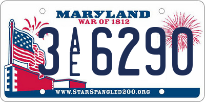 MD license plate 3AE6290