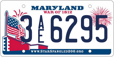 MD license plate 3AE6295