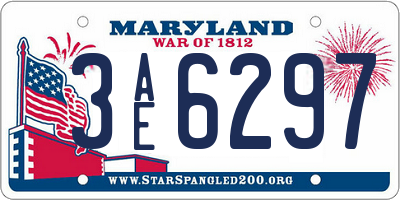 MD license plate 3AE6297