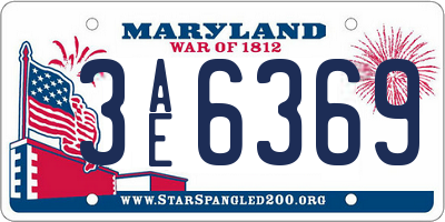 MD license plate 3AE6369