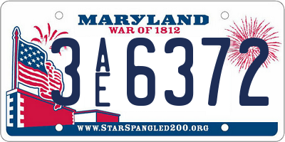 MD license plate 3AE6372