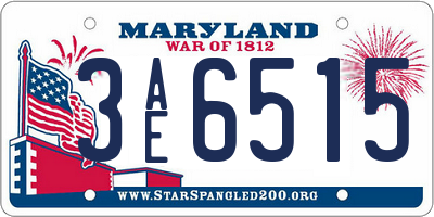 MD license plate 3AE6515