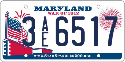 MD license plate 3AE6517
