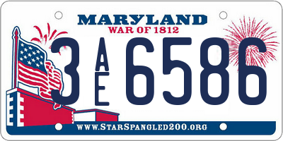 MD license plate 3AE6586