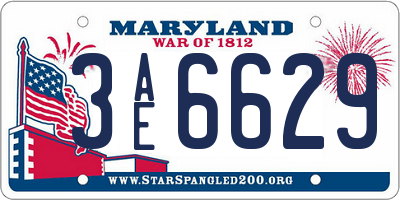 MD license plate 3AE6629