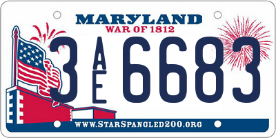 MD license plate 3AE6683
