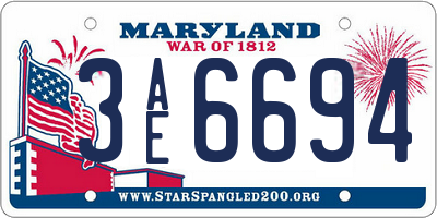 MD license plate 3AE6694